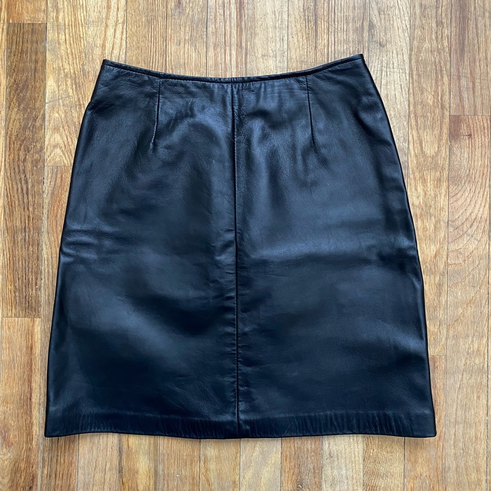 Leather mini skirt